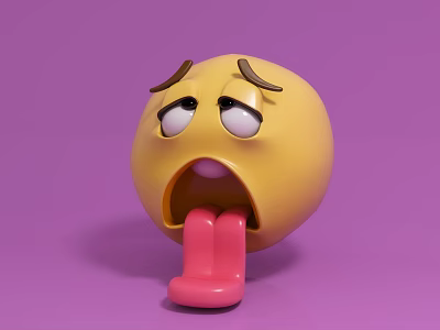 Flip your eyes off your tongue expression Cartoon character Cartoon image Exaggerated expression Hand-held ornaments Beautiful Chen IP scene atmosphere Glass fiber reinforced plastic punch group photo 3d model