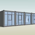 Modern Modular Building Structure Featuring Glass Walls And Container Modules