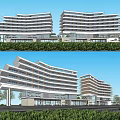 Modern Hotel Building Simple Multi-storey Hotel Apartment Building 3d model