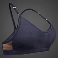 Dark Sports Bra With Mesh Texture And Adjustable Straps Design 3d model