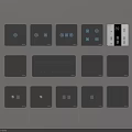Grey Electrical Switches And Sockets With Different Types And Indicator Lights