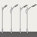 Modern Outdoor Street Lights with Sleek Metal Poles and Bright Illumination Design