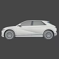 Silver Electric Crossover Car With Sleek Body LED Headlights And Alloy Wheels