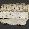 Ancient Stone Carving Featuring Intricate Plant Leaf Patterns And Designs 3d model