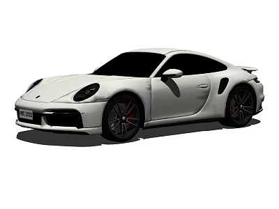 White Two Door Sports Car With Sleek Design Black Wheels And Red Brake Calipers 3d model
