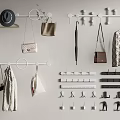 Practical Wall Mounted Clothes Hangers With Multiple Hooks For Hanging Clothes Bags Hats And Umbrella