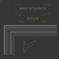 White Decorative Molding with Curved Layers and Architectural Design Details