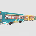 Yellow Mobile Food Cart With Awning Windows And Octopus Balls Selling Setup