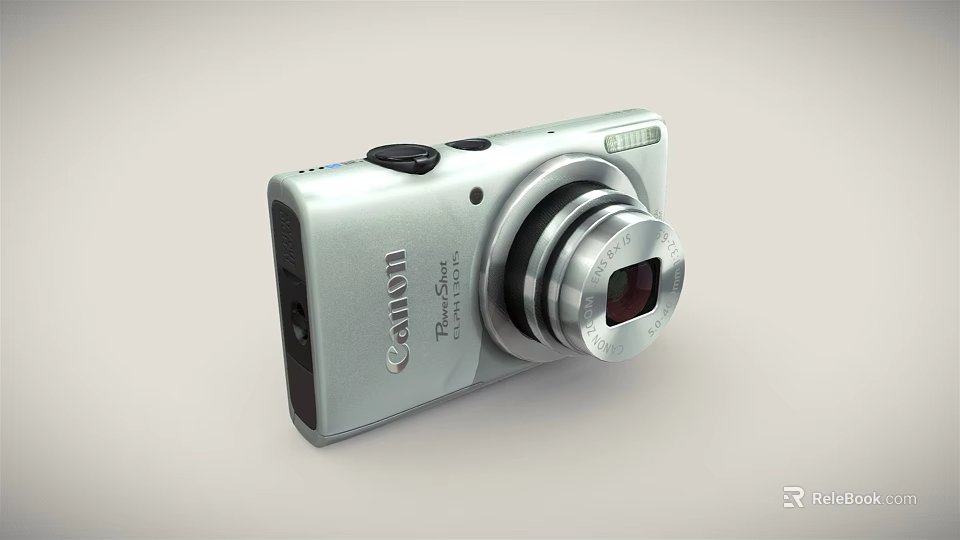 Canon PowerShot Silver Compact Digital Camera with Sleek Body and Retractable Lens 3d model 