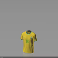 Brazil Yellow Soccer Jersey With Number 10 Nike Logo And Green Trim