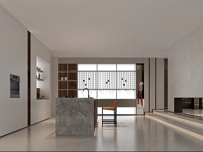 Modern Leisure Area Interior Design With Comfortable Seating And Coffee Table 3d model