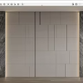 Modern Interior Wall Design With Light Panels Marble Accents And Wooden Floor