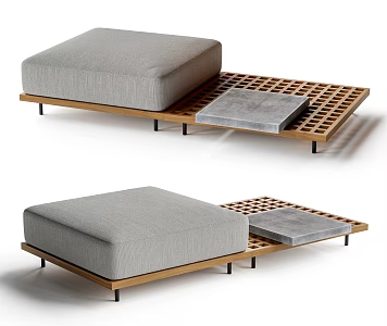 MINOTTI outdoor sofa stool pedal 3d model