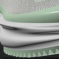 Modern Mesh Sneakers in White and Light Green with Thick Wavy Sole and Breathable Upper
