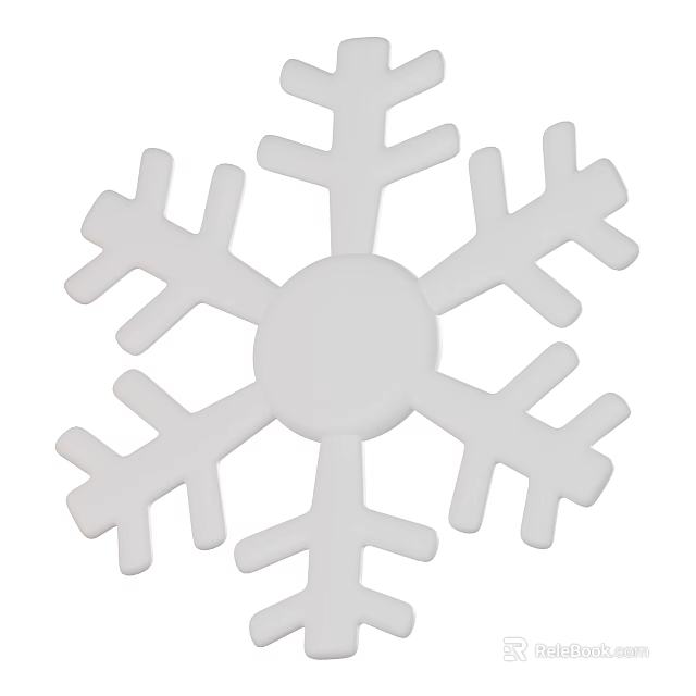 White Snowflake Shaped Decorative Ornament Set For Home Interior Decoration 3d model 