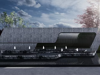 Modern Wall Waterscape 3d model