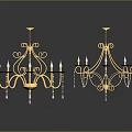 Elegant Golden Crystal Chandelier Lighting Fixture Set For Luxury Decorative Design