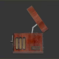 Vintage Style Computer Case Featuring Red Wooden Body And Record Player Design