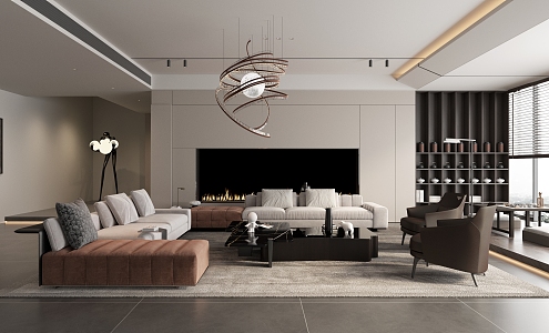 modern living room 3d model