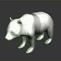 Realistic 3D Panda Model With Black And White Fur Standing Pose 3d model