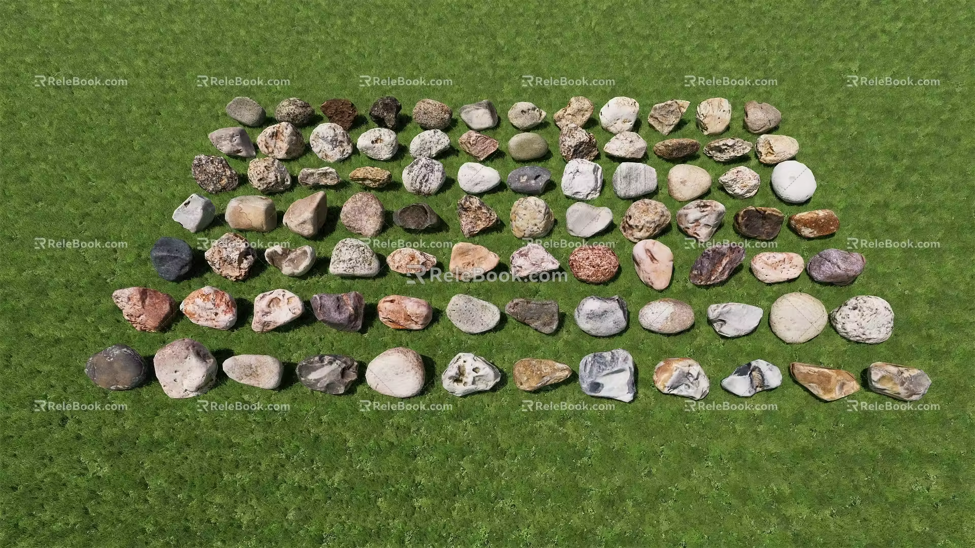 Modern Stone Low Face Realistic Stone 3d model