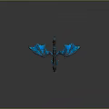 Game Movie Character Blue Dragon With Shiny Metallic Body And Transparent Blue Wings