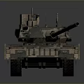Modern Military Tank With Camouflage Pattern Main Gun And Armored Turret