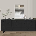 Modern Black Cabinet Whole Cabinet Sideboard Cabinet Balcony Cabinet Storage Cabinet Entrance Cabinet 3d model