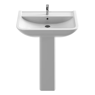 Modern White Pedestal Washbasin Design For Bathroom With Clean Sleek Lines 3d model