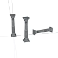 modeling stone column constructional column 3d model
