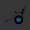 Modern Medical Wheelchair With Blue Frame Illuminated Wheels And Comfortable Seat