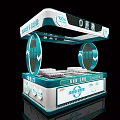 Smart Automatic Device With Double Layer Design Display Screen And Circular Blue Accents 3d model