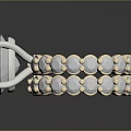 Stylish Modern Geometric Bracelet Featuring Beige White Circular Polygonal Beads 3d model