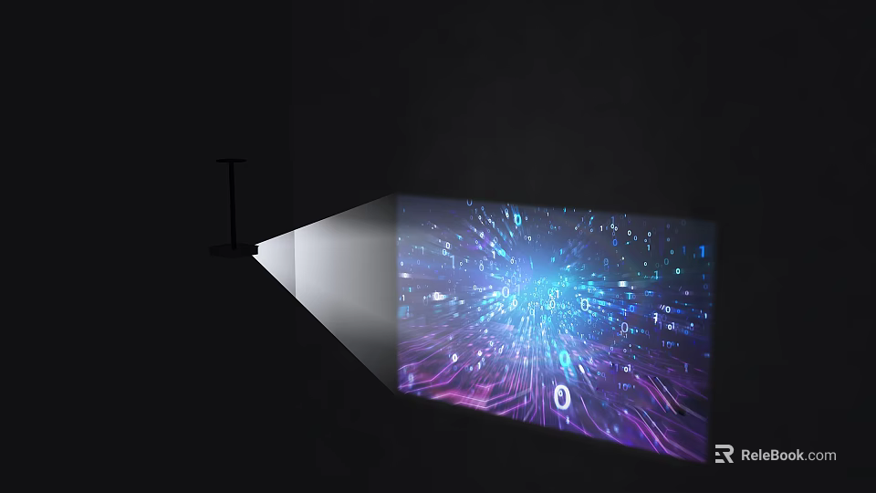 Advanced Projection Monitoring System With Dynamic Digital Data Network Visuals 3d model 