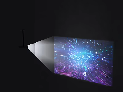 Advanced Projection Monitoring System With Dynamic Digital Data Network Visuals 3d model