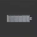 White Tilted Dump Semi Trailer With Multiple Wheels And Gray Cover 3d model