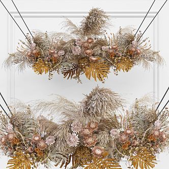 Modern Floral Decorative Art 3d model