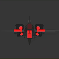 Futuristic Red And Black Cosmic Spaceship With Aerodynamic Design For Aerospace Exploration