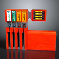 Detailed Gas Station Model Featuring Fuel Pumps 95 98 Diesel And Orange Structure