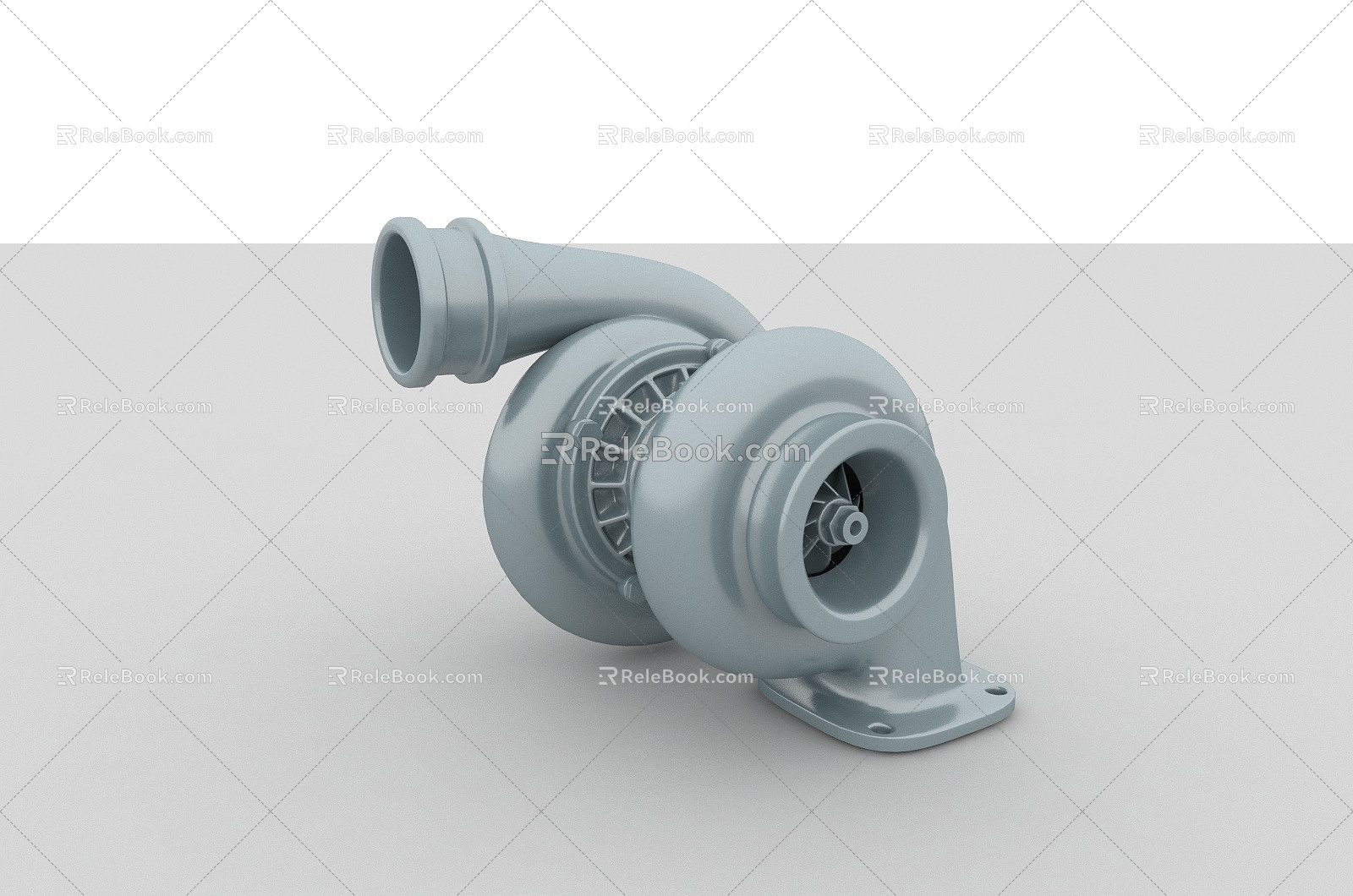 Turbocharged car engine parts 3d model