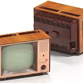 Retro TV Old TV Black and White TV Old Color TV 3d model