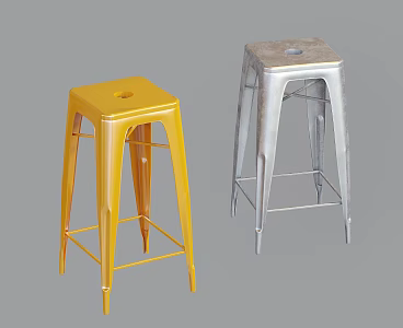 Modern Bar Stool High Stool 3d model