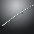 Modern Long White Bridge Structure With Green Supports And Reflective Surface