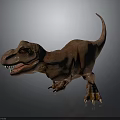 Tyrannosaurus Rex Dinosaur Model With Brown Skin Sharp Teeth Claws And Standing Pose