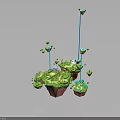 Lush Natural Floating Islands With Green Grass And Blue Structural Supports
