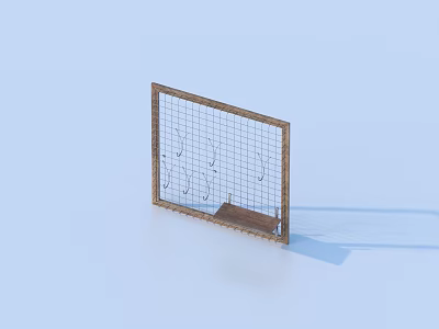 Wooden Grid Mesh Frame Storage Organizer for Daily Necessities and Small Items 3d model