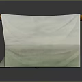 Light Beige Camping Tent With Wooden Frame Round Top And Simple Design