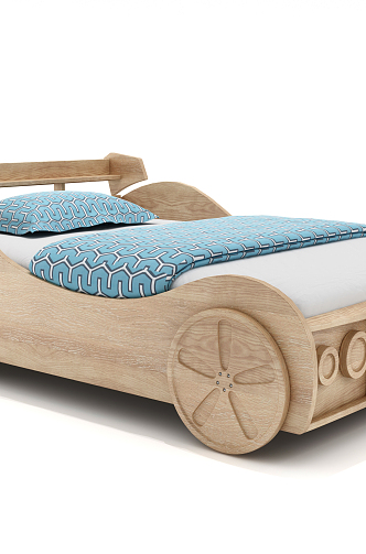 Modern children's bed car shape plate type children's bed 3d model