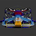 Colorful Racing Car With Blue Red White Livery And Streamlined Design