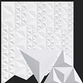 Modern White 3D Geometric Wall Paneling With Triangular Patterns For Interior Design 3d model